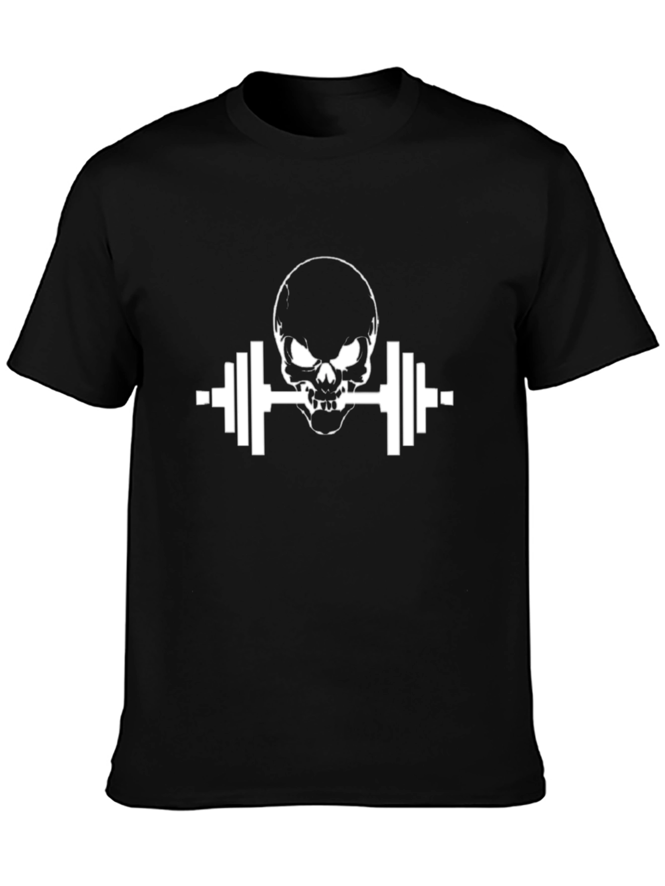 Skull Barbell Black T-Shirt