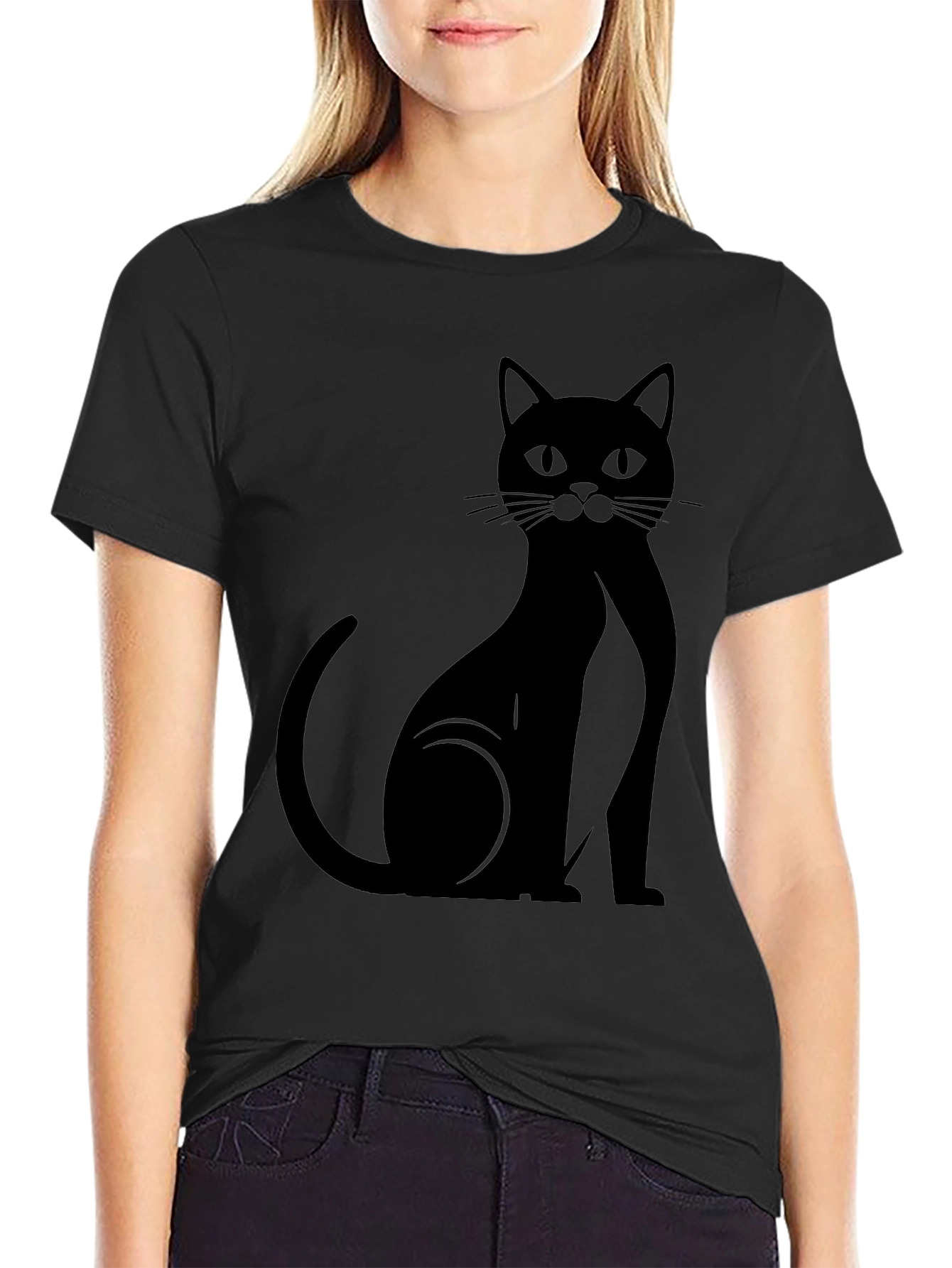Black Cat Graphic T-Shirt - Stylish & Comfortable