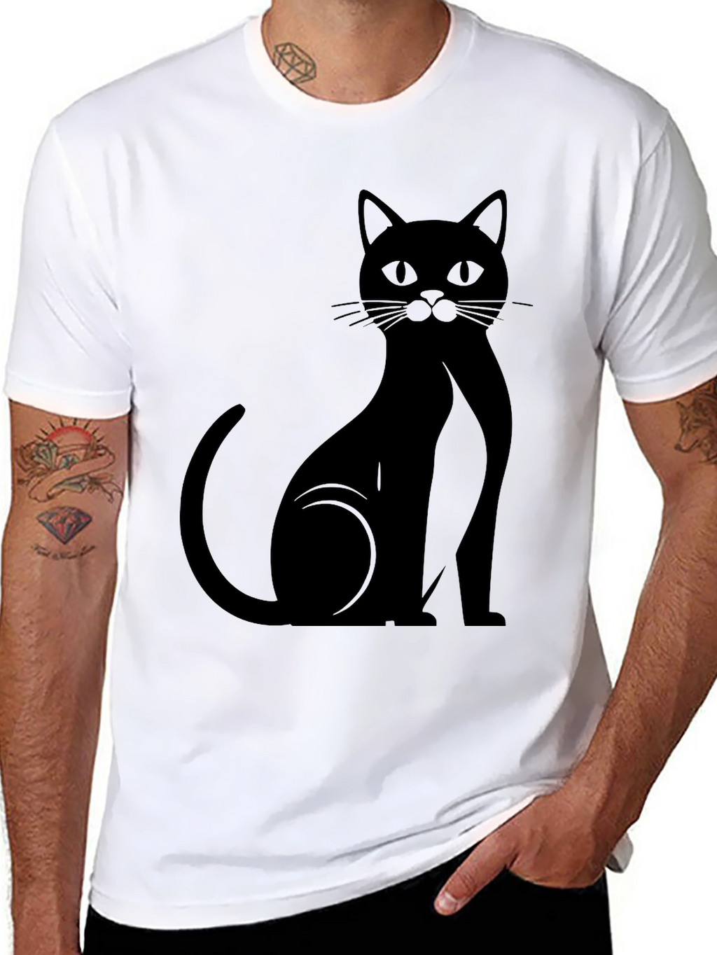 Black Cat Graphic T-Shirt - Stylish & Comfortable
