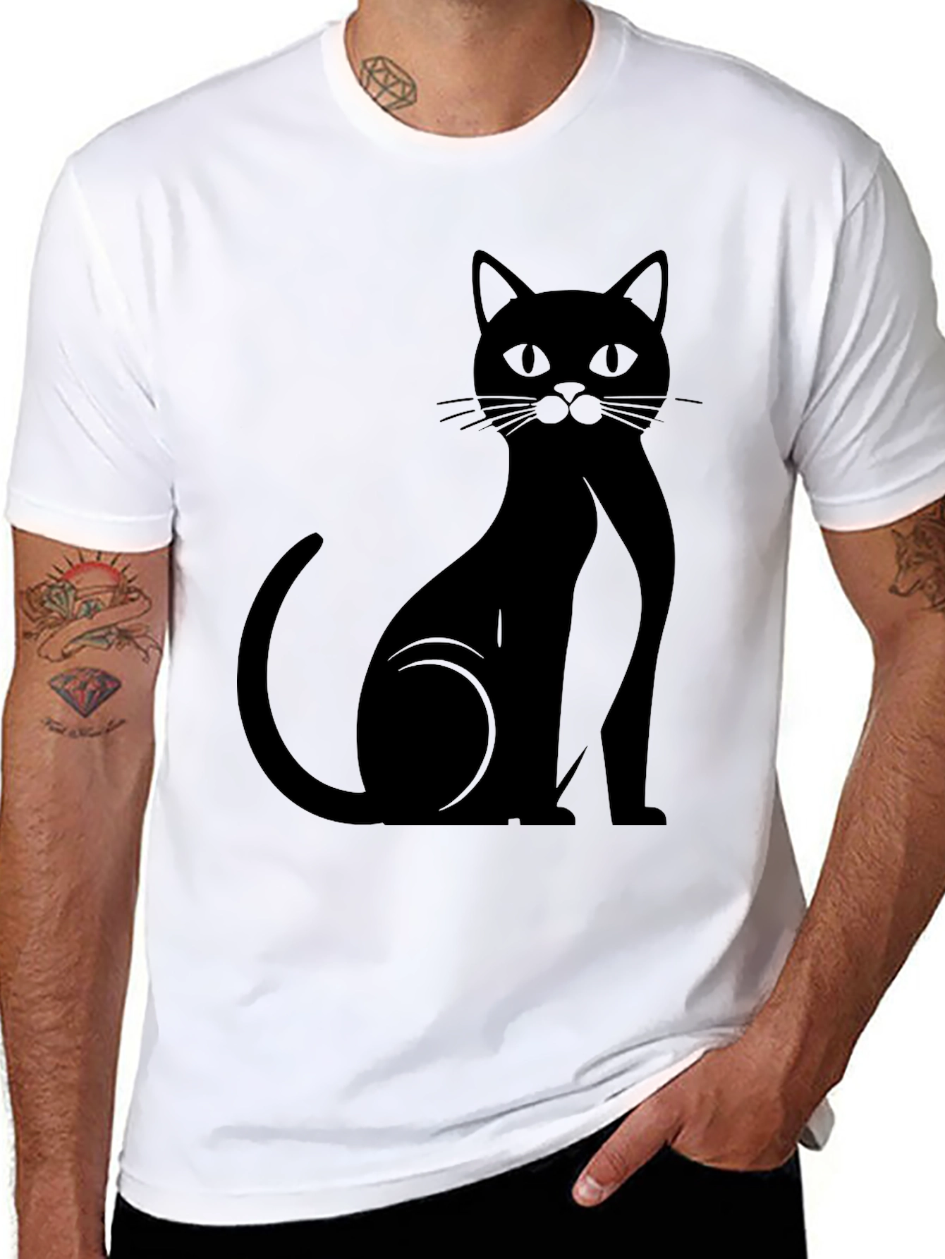 Black Cat Graphic T-Shirt - Stylish & Comfortable