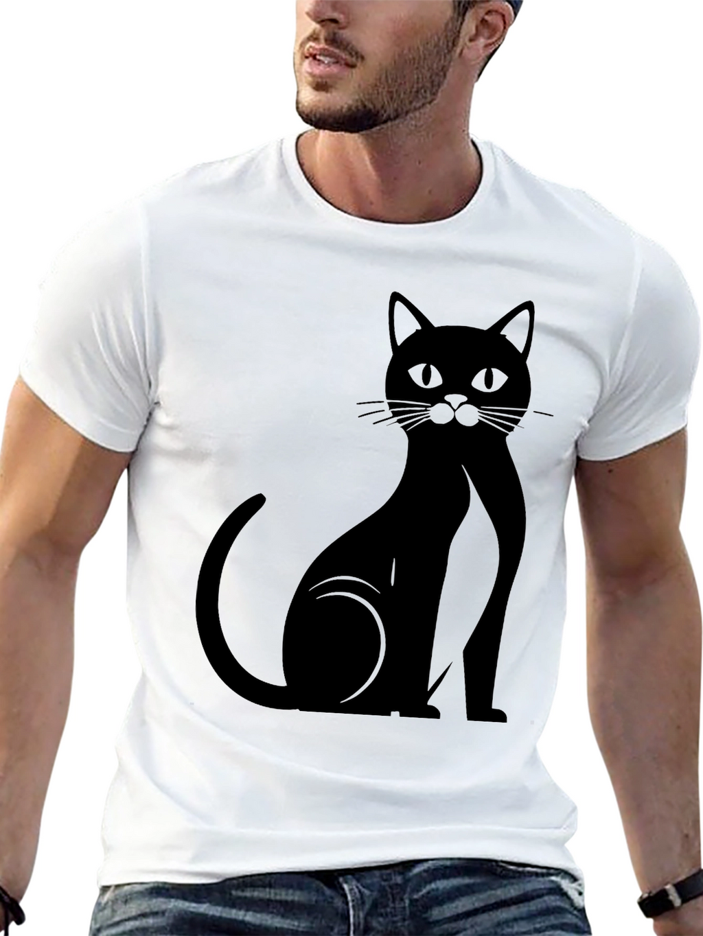 Black Cat Graphic T-Shirt - Stylish & Comfortable