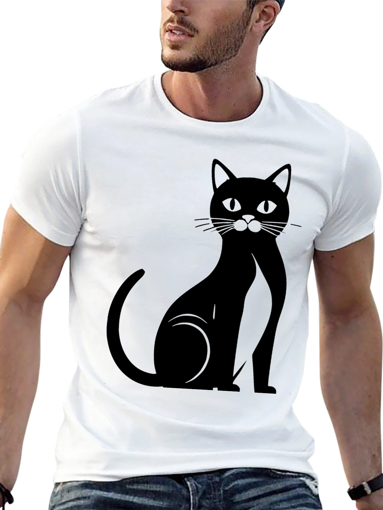 Black Cat Graphic T-Shirt - Stylish & Comfortable