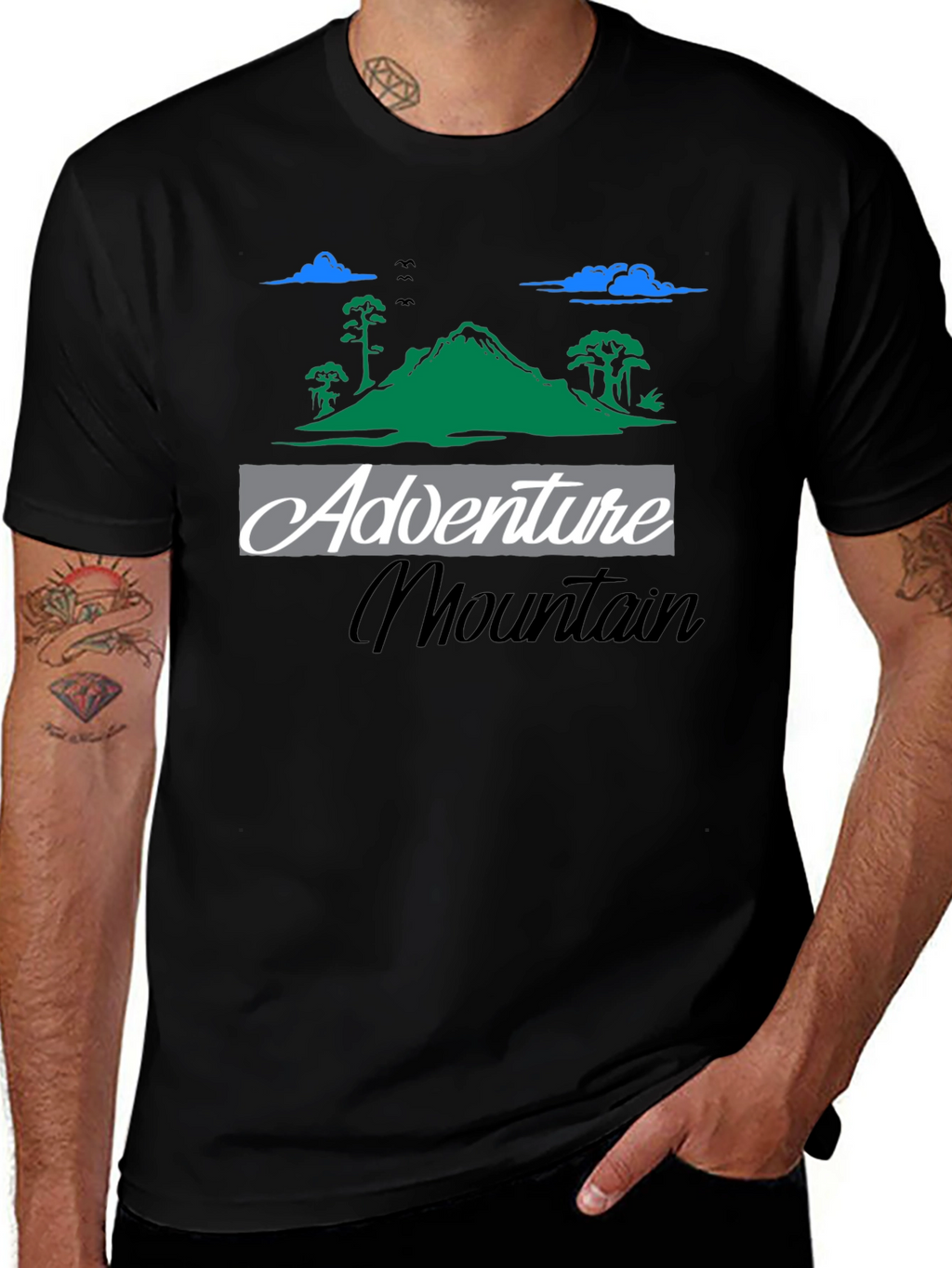 Adventure Mountain Graphic Tee - Black T-Shirt