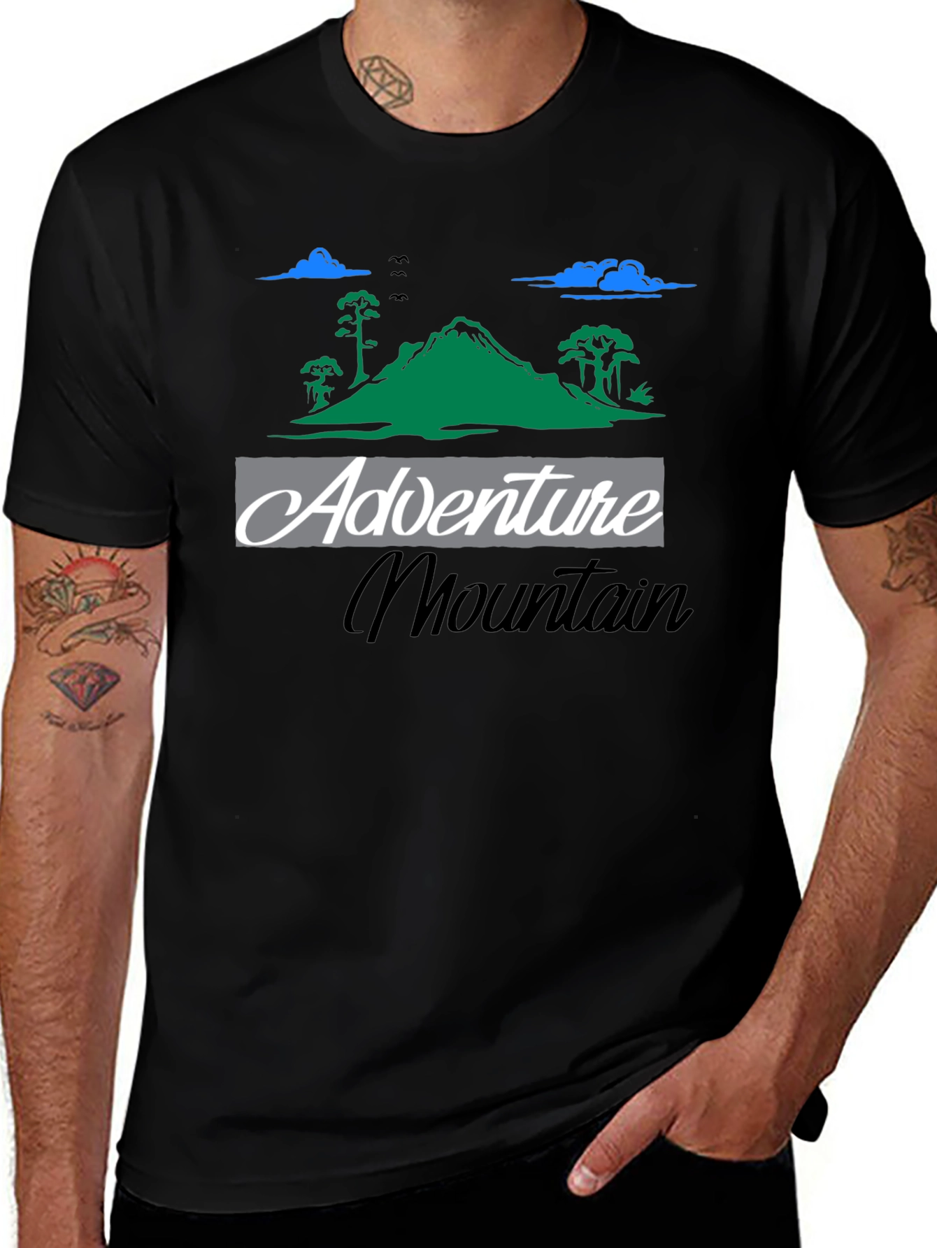 Adventure Mountain Graphic Tee - Black T-Shirt