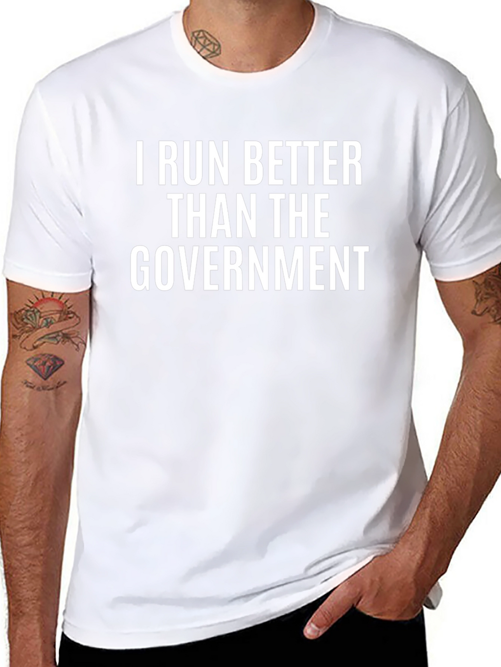 I Run Better Than The Government Black T-Shirt