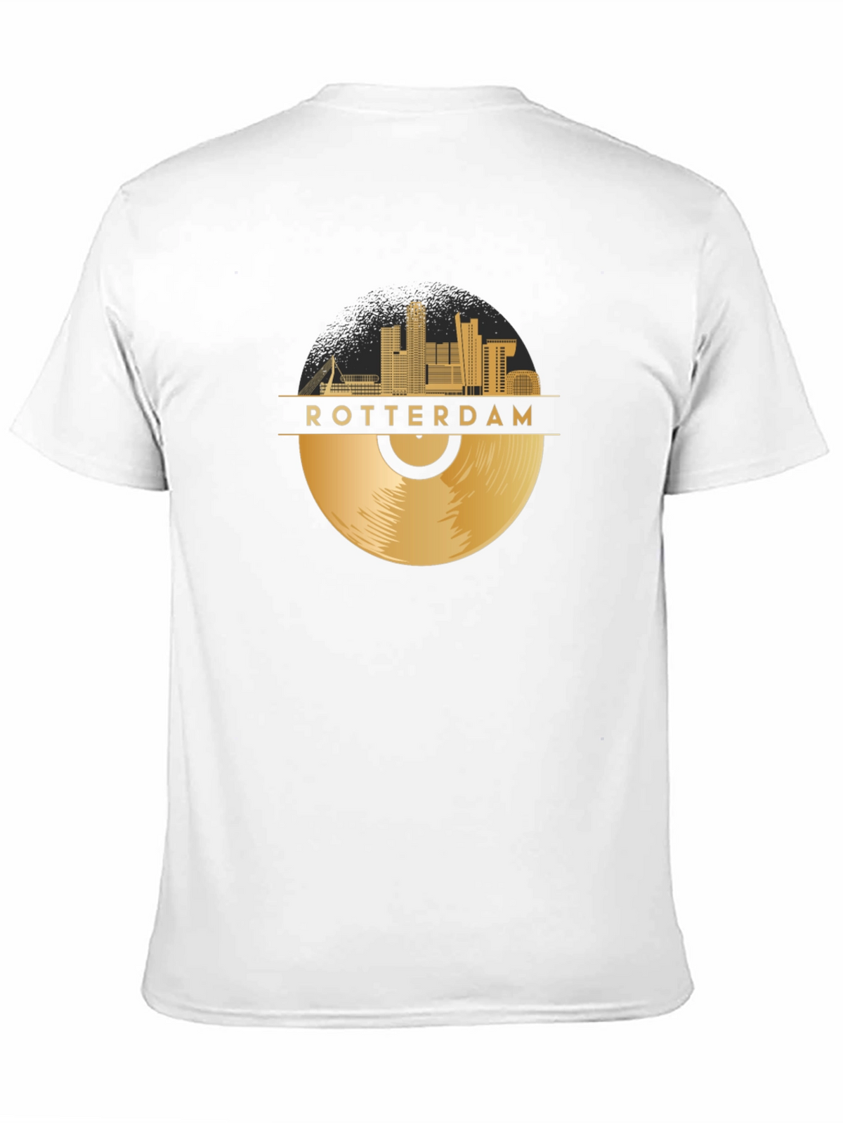 Rotterdam Record Skyline T-Shirt - Gold Cityscape Tee
