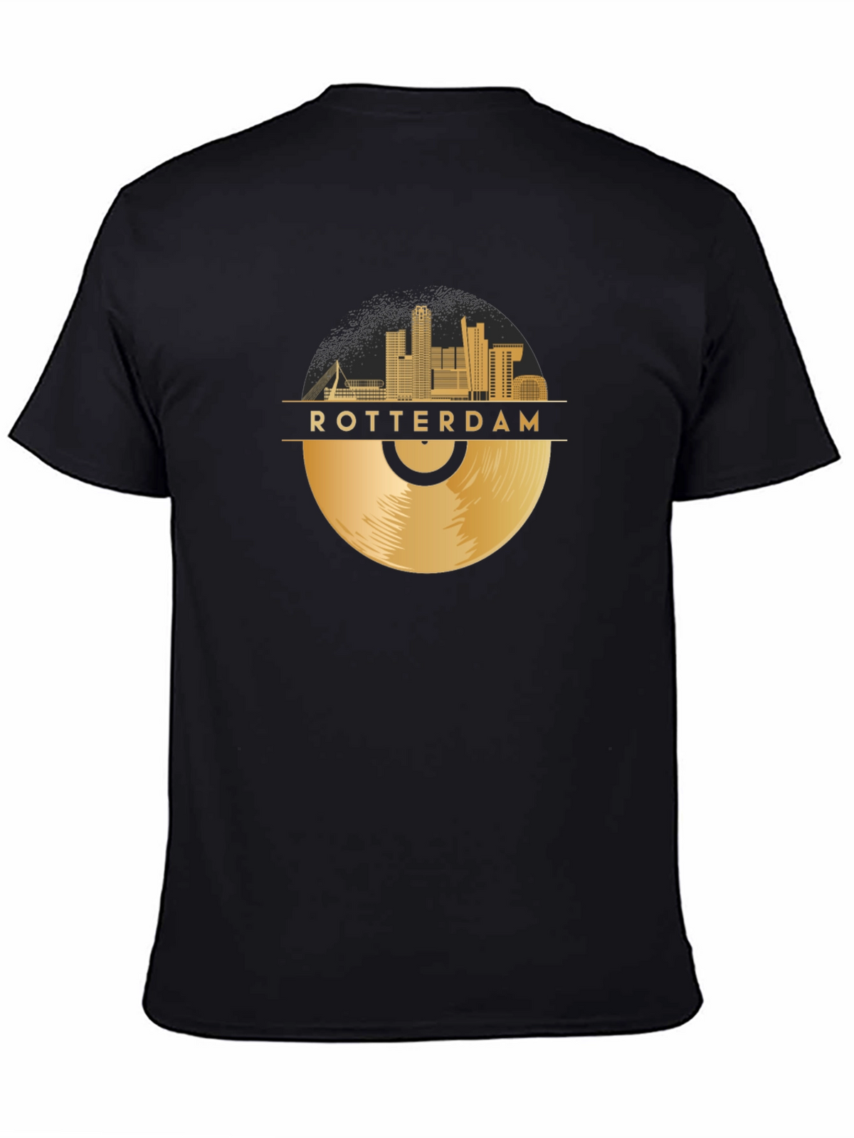 Rotterdam Record Skyline T-Shirt - Gold Cityscape Tee