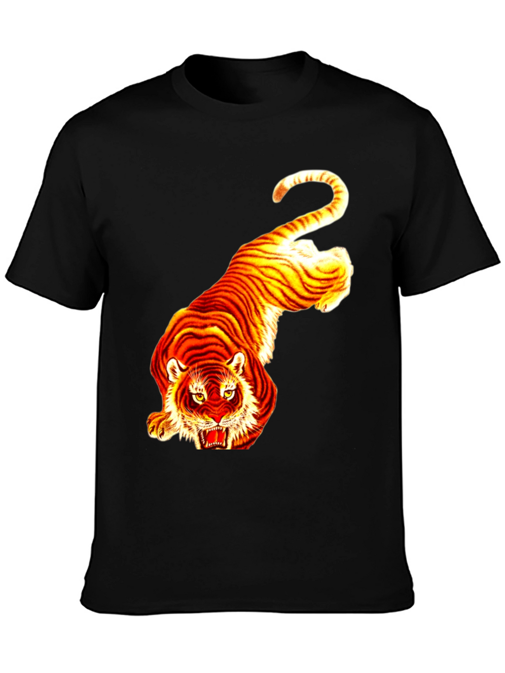 Tiger Graphic Print Black Tee