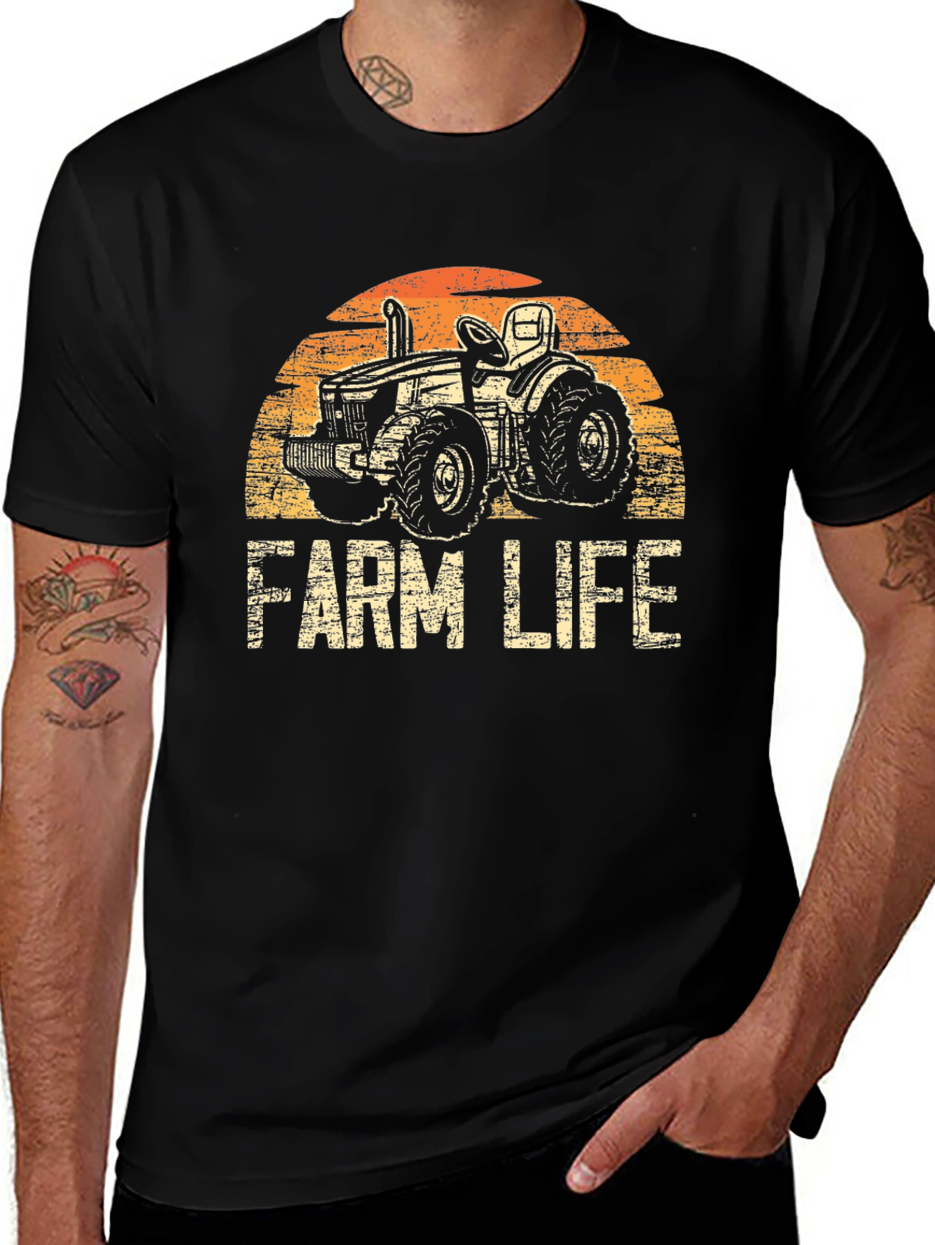 Farm Life Tractor Graphic T-Shirt - Vintage Style