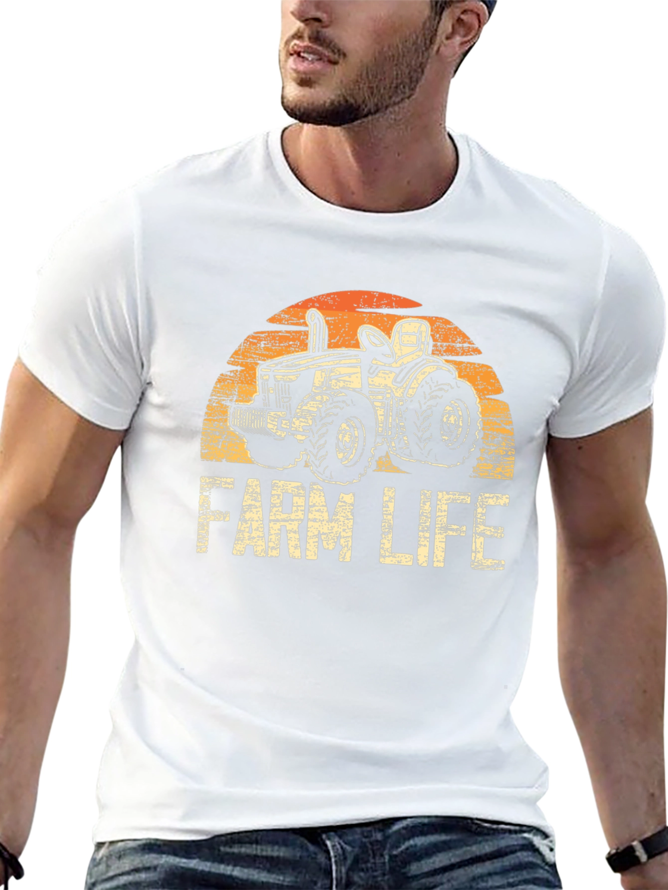 Farm Life Tractor Graphic T-Shirt - Vintage Style