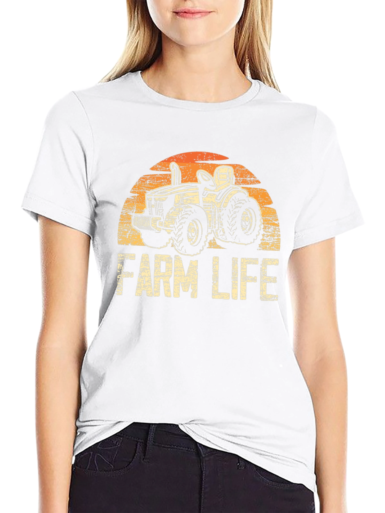 Farm Life Tractor Graphic T-Shirt - Vintage Style