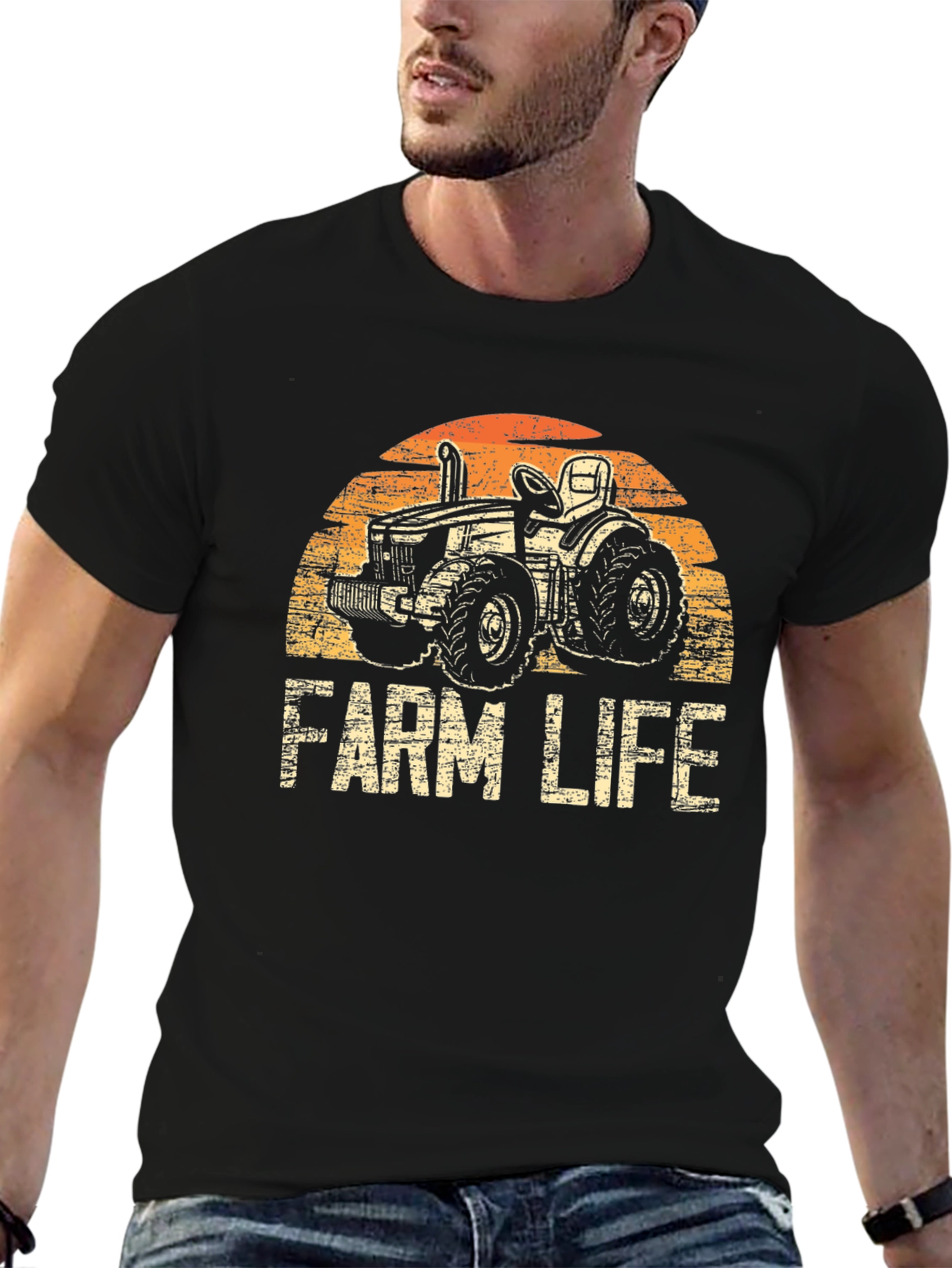 Farm Life Tractor Graphic T-Shirt - Vintage Style