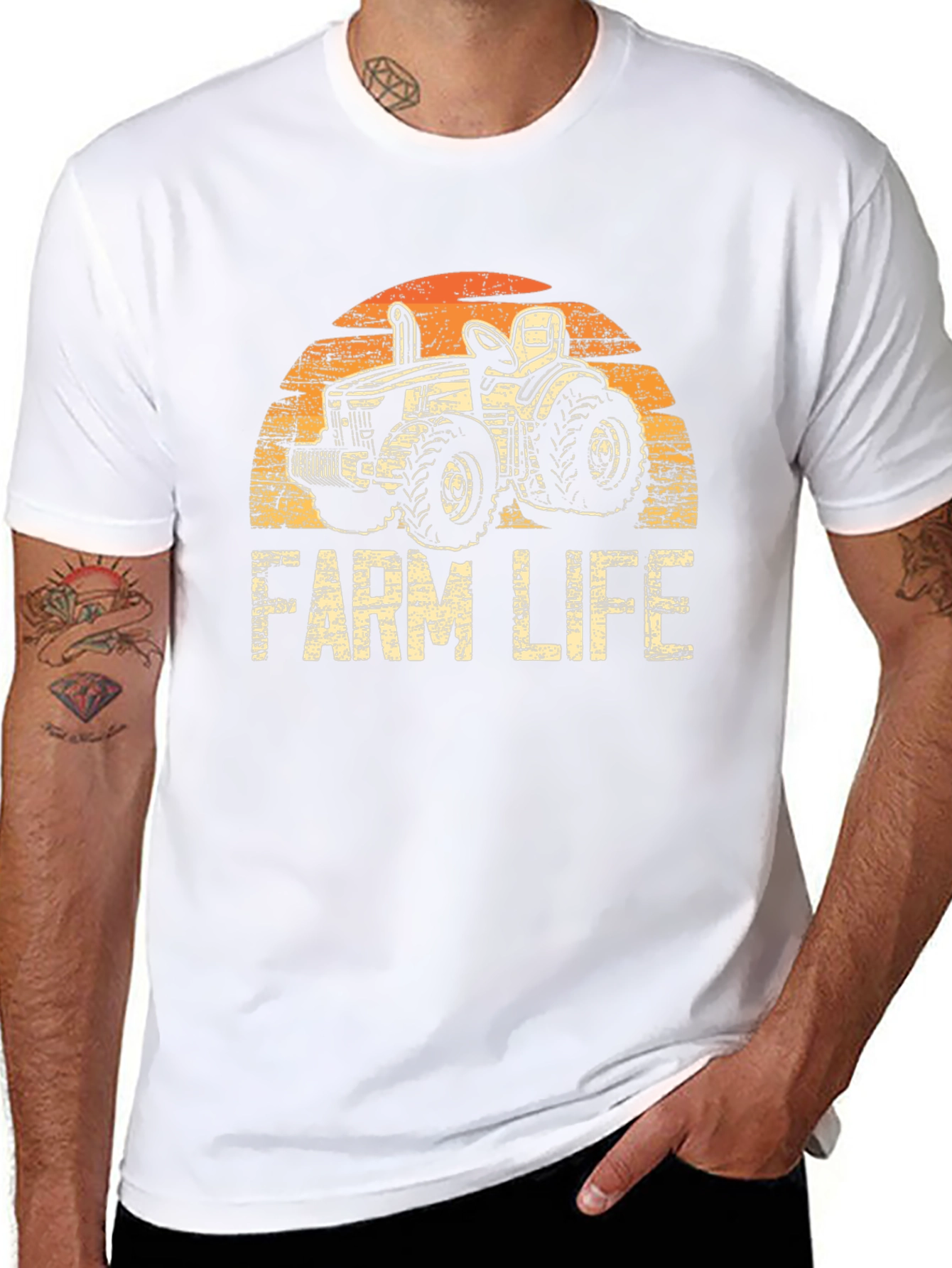 Farm Life Tractor Graphic T-Shirt - Vintage Style