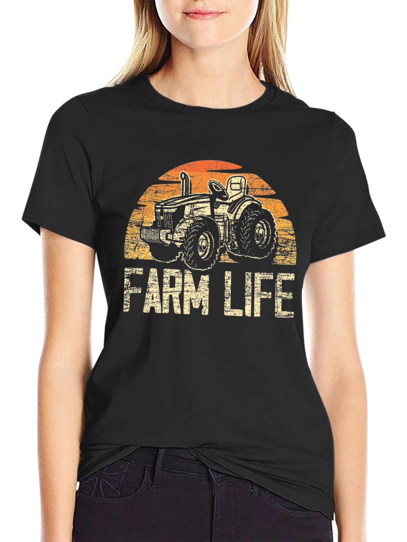 Farm Life Tractor Graphic T-Shirt - Vintage Style