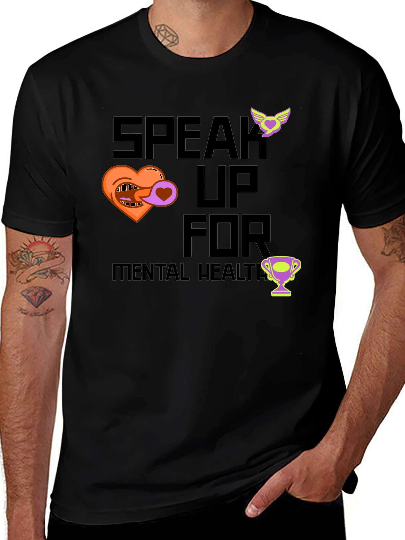 Speak Up for Mental Health Black Graphic Tee