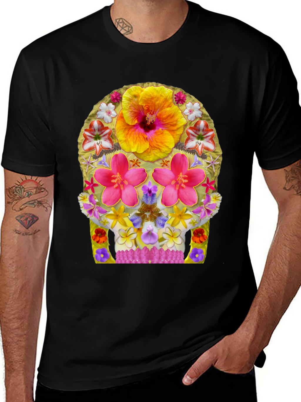 Floral Skull Graphic Tee