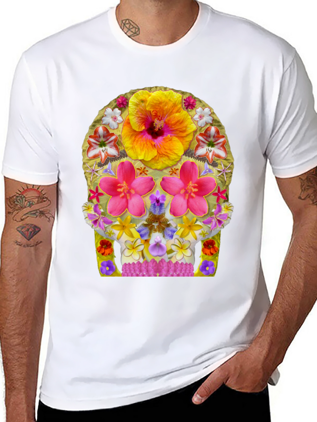 Floral Skull Graphic Tee