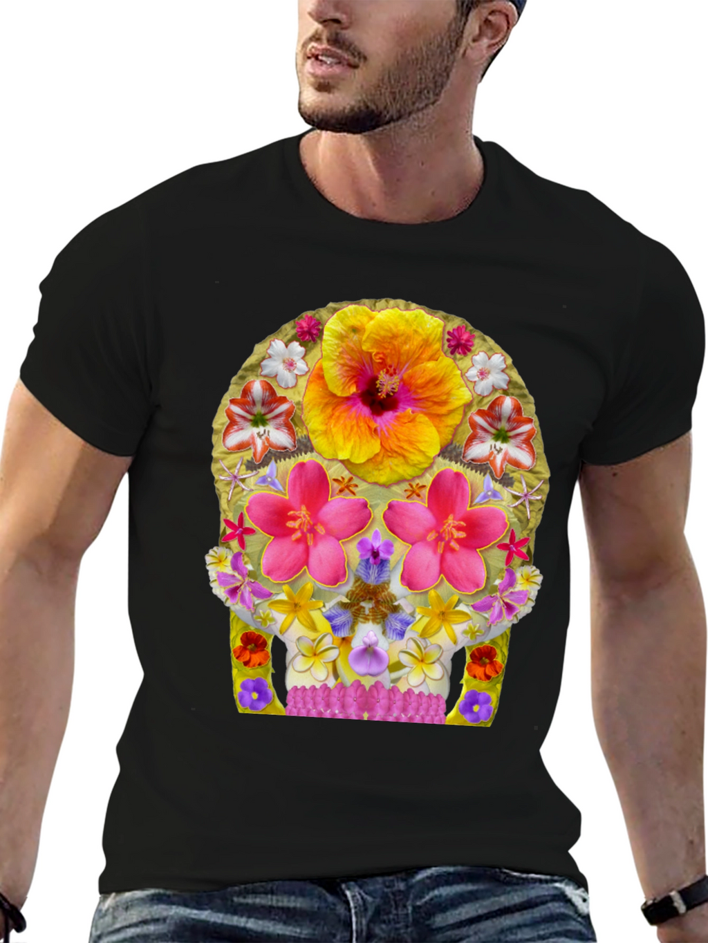 Floral Skull Graphic Tee