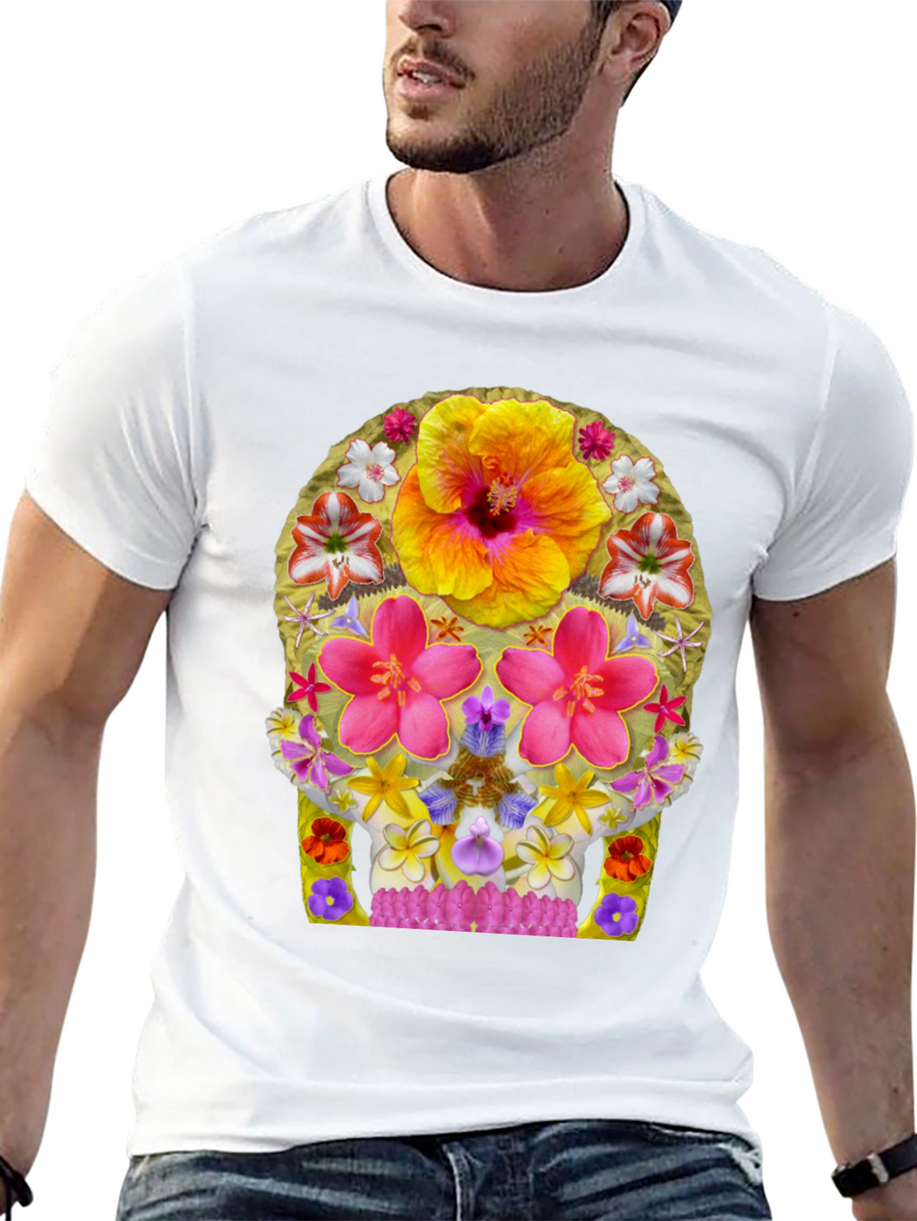 Floral Skull Graphic Tee