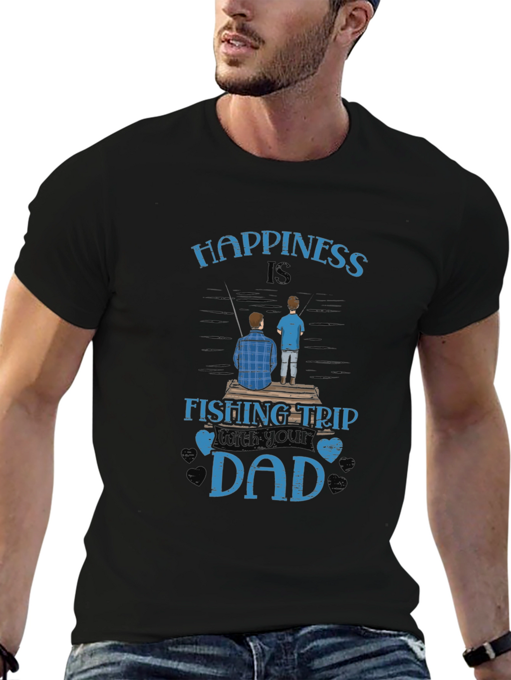 Happiness is Fishing Trip with Your Dad Graphic Tee