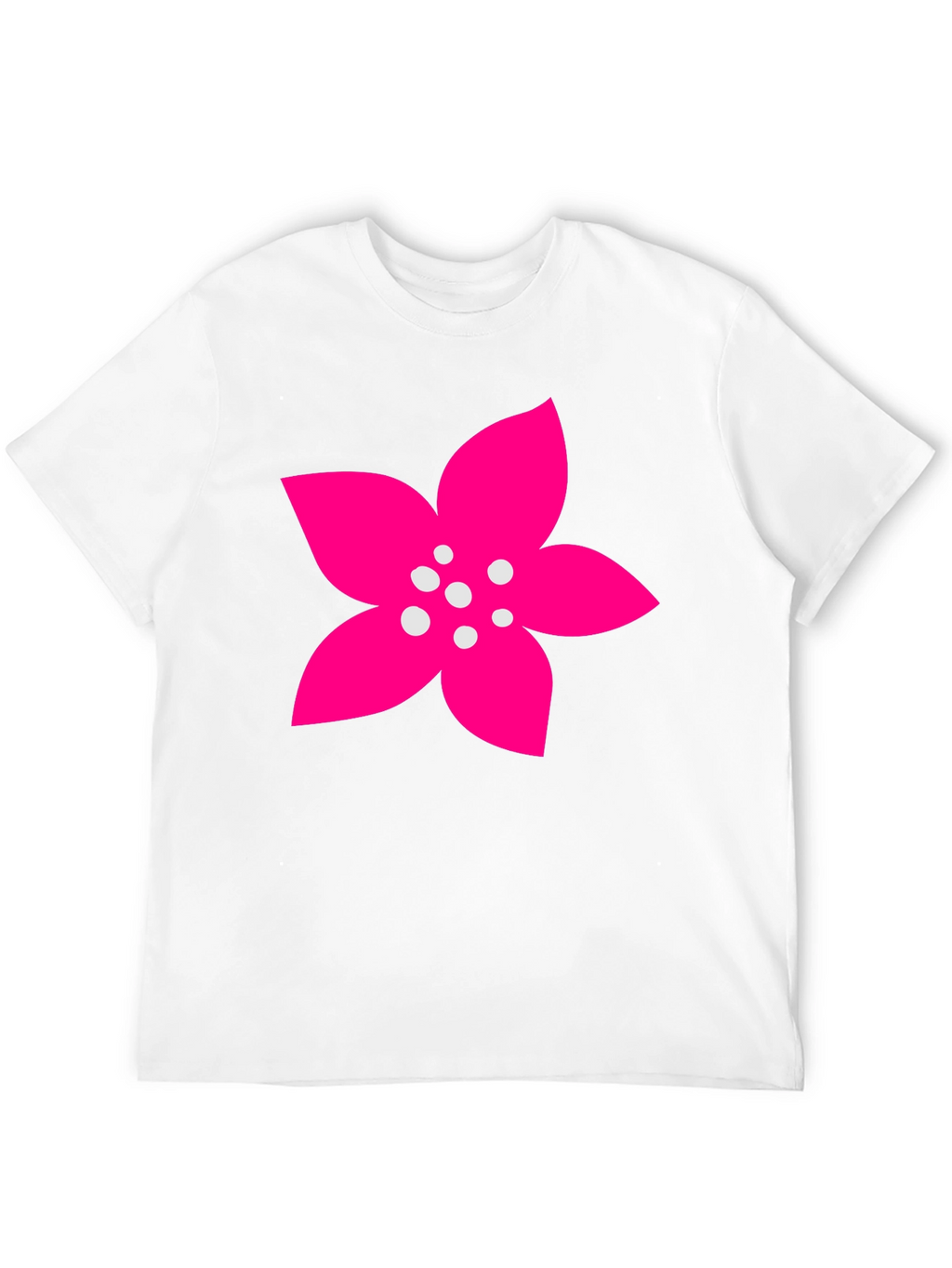Black T-Shirt with Pink Flower Graphic