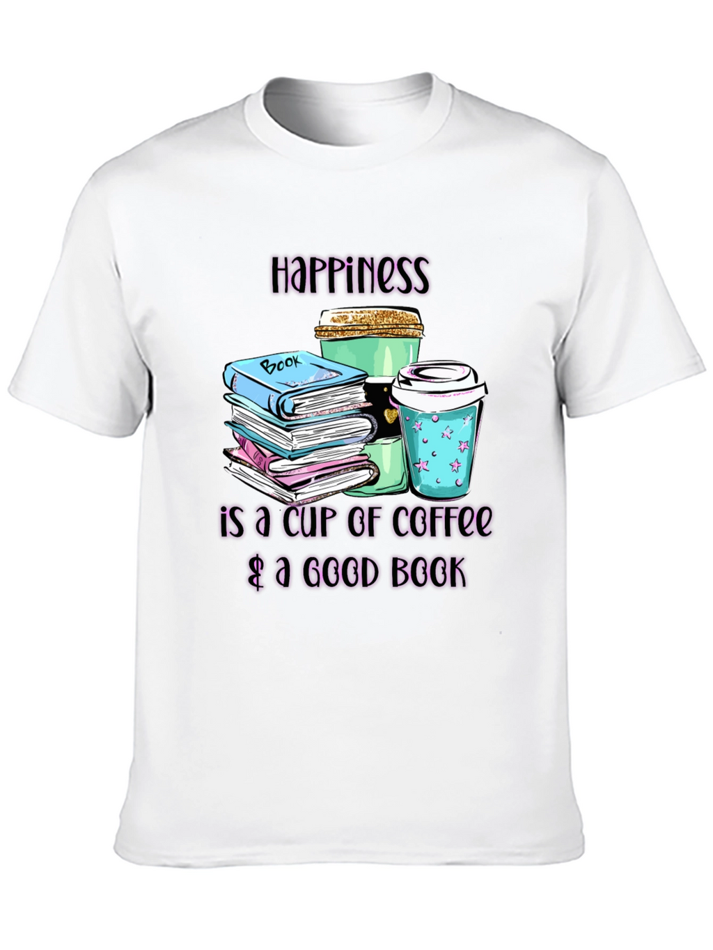 Happiness Coffee & Books Graphic Tee