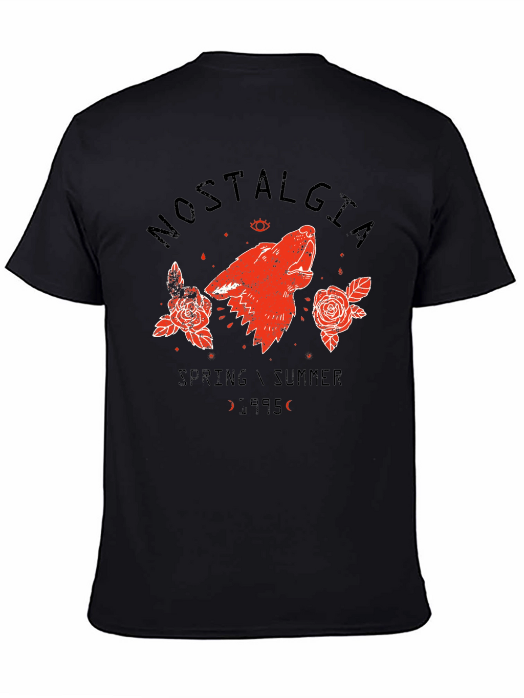 Nostalgia 95 Wolf Graphic Black T-Shirt