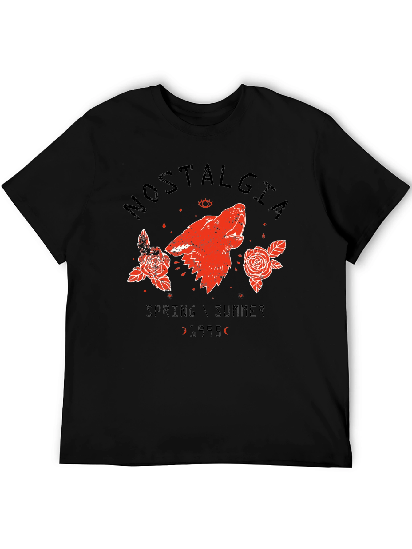 Nostalgia 95 Wolf Graphic Black T-Shirt