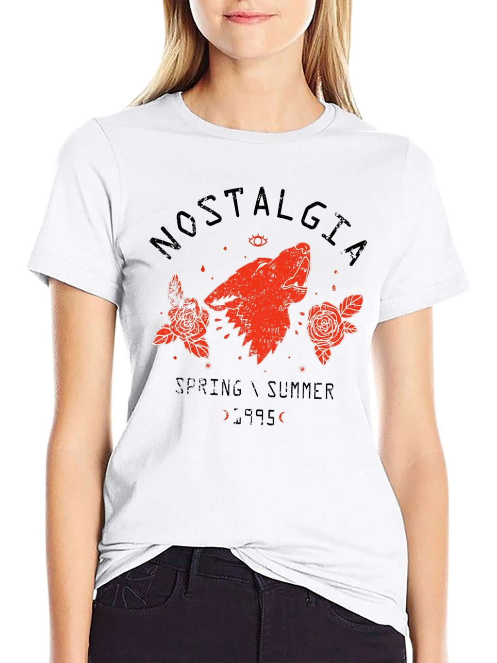 Nostalgia 95 Wolf Graphic Black T-Shirt