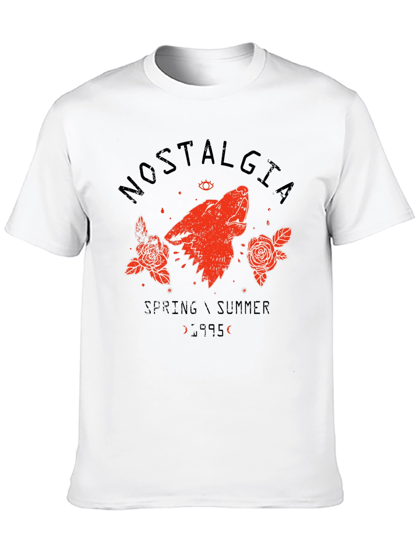 Nostalgia 95 Wolf Graphic Black T-Shirt