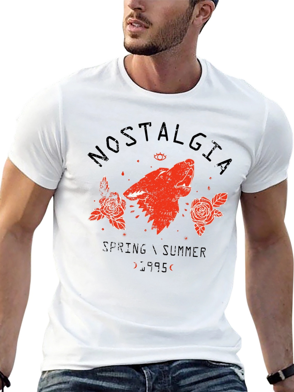 Nostalgia 95 Wolf Graphic Black T-Shirt