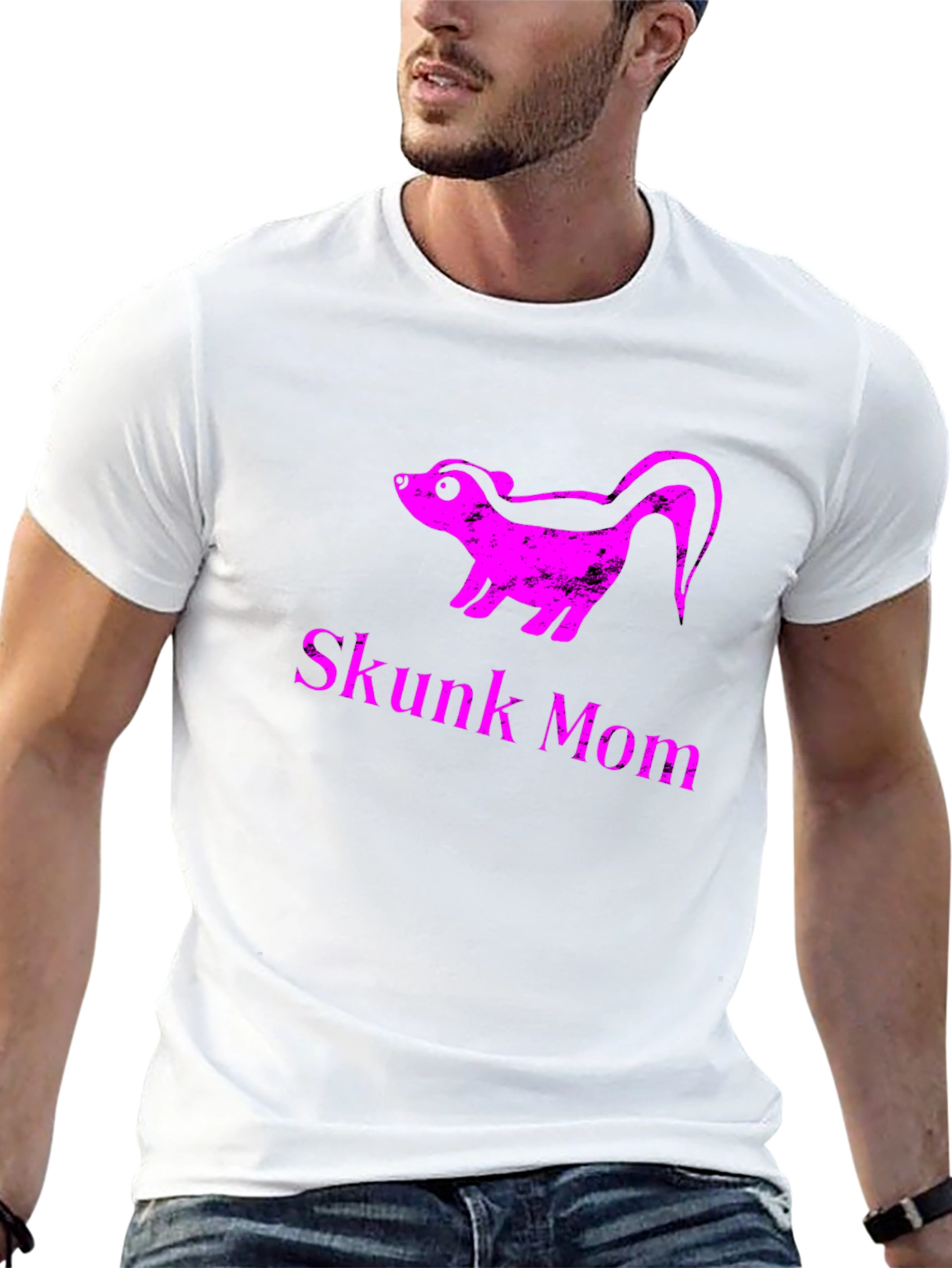 Skunk Mom Graphic T-Shirt - Black