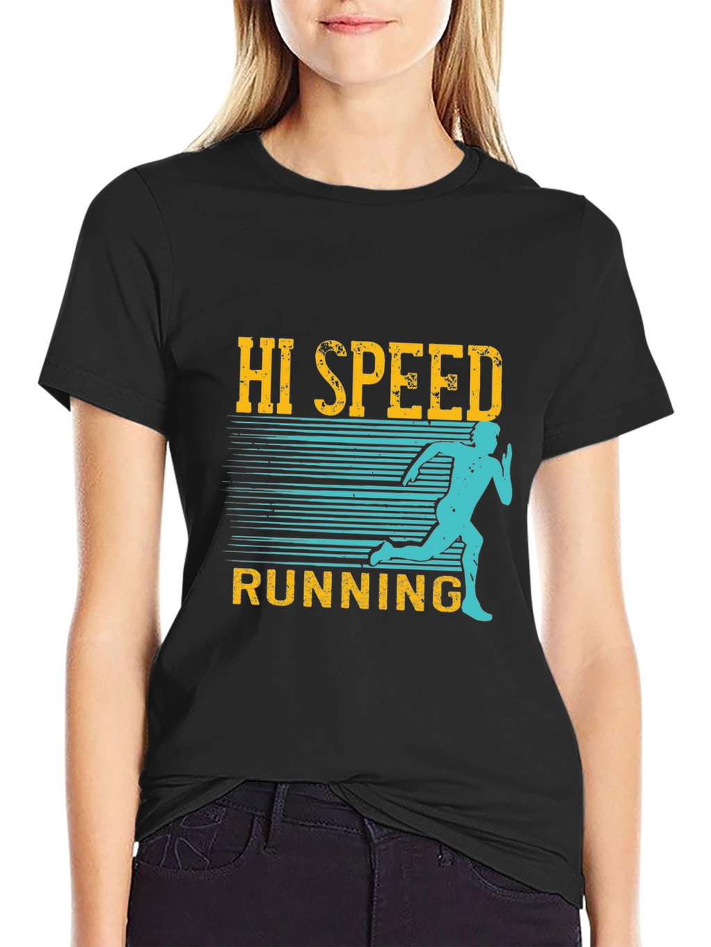 Hi Speed Running Black Graphic T-Shirt