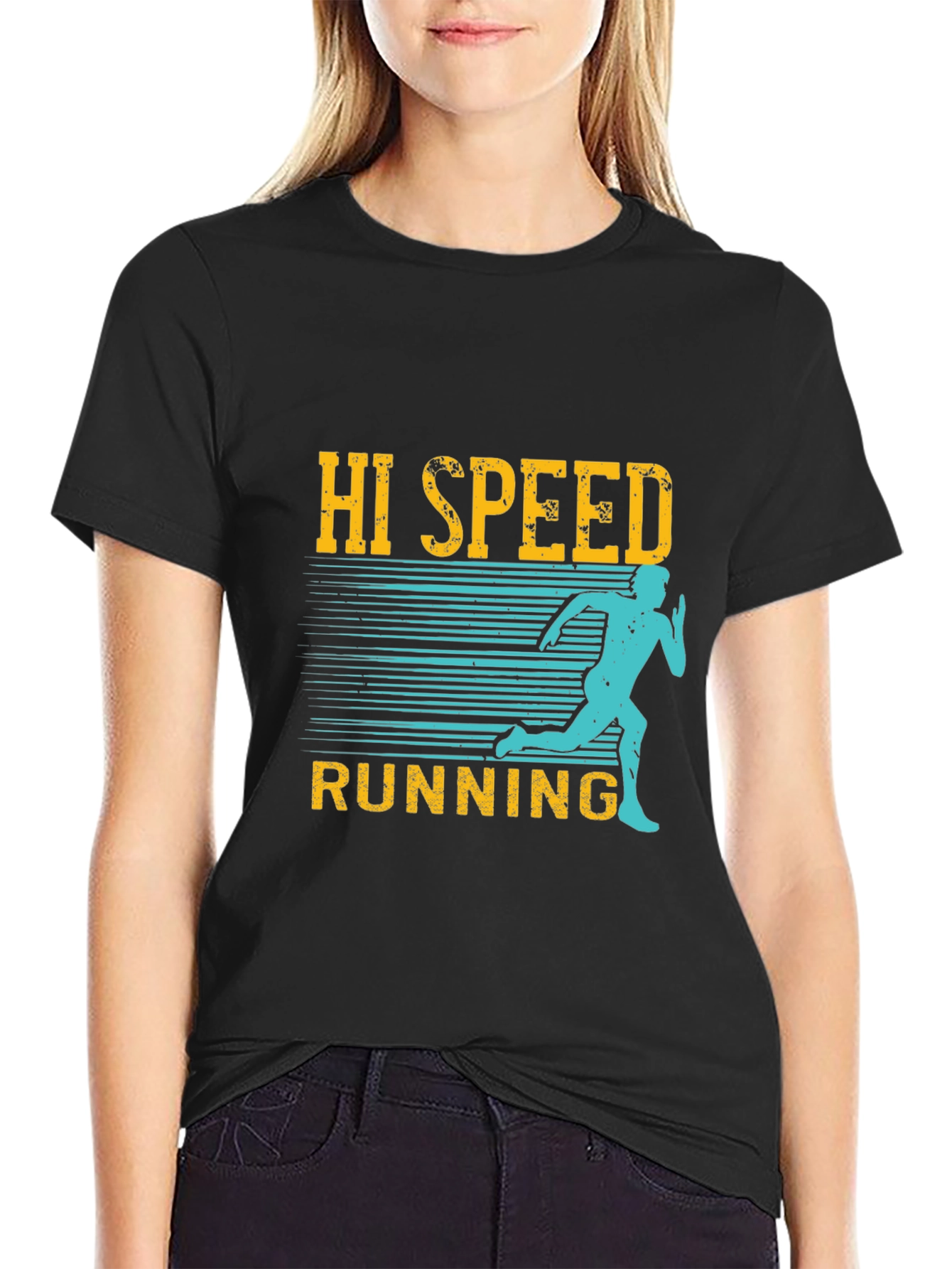 Hi Speed Running Black Graphic T-Shirt