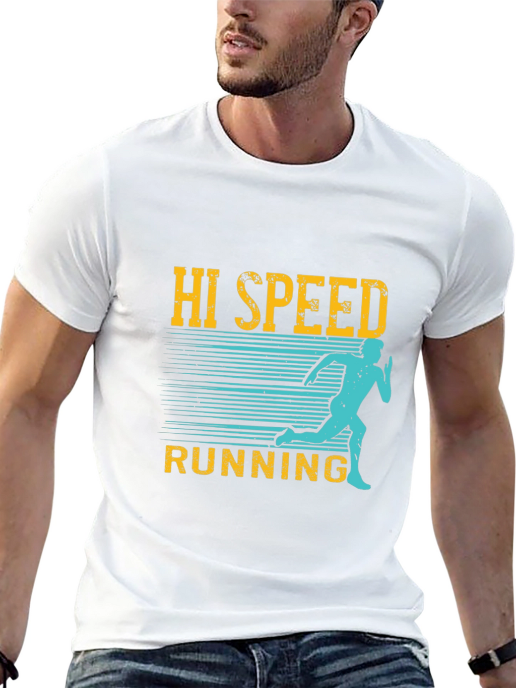 Hi Speed Running Black Graphic T-Shirt