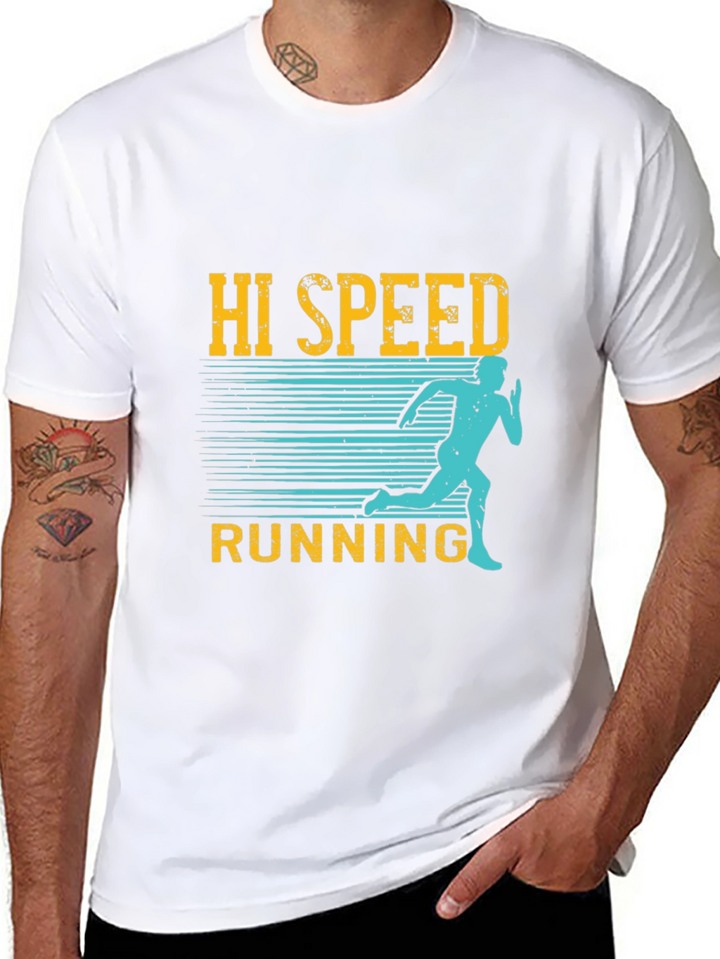 Hi Speed Running Black Graphic T-Shirt