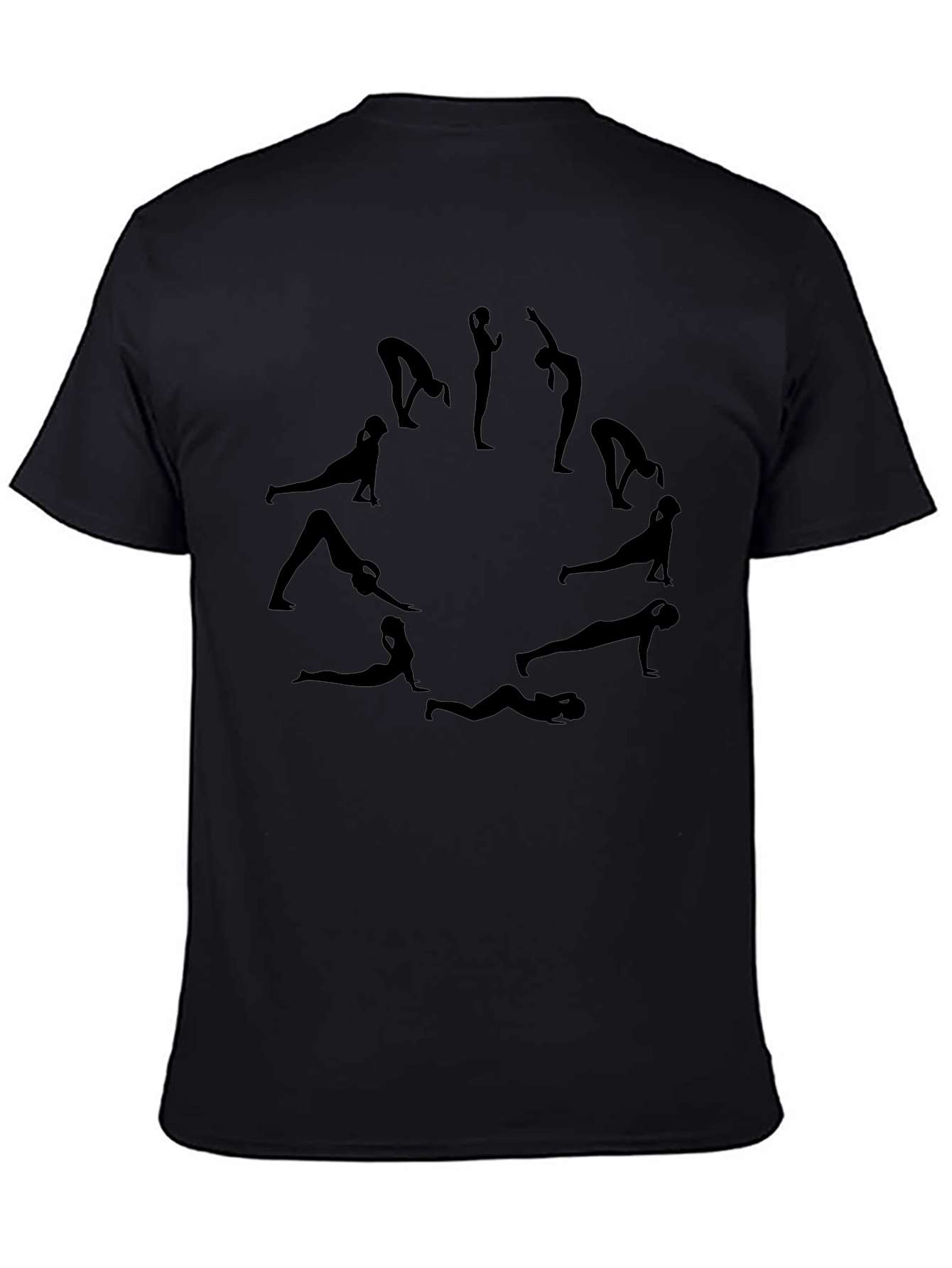 Yoga Pose Circle T-Shirt - Black Graphic Tee