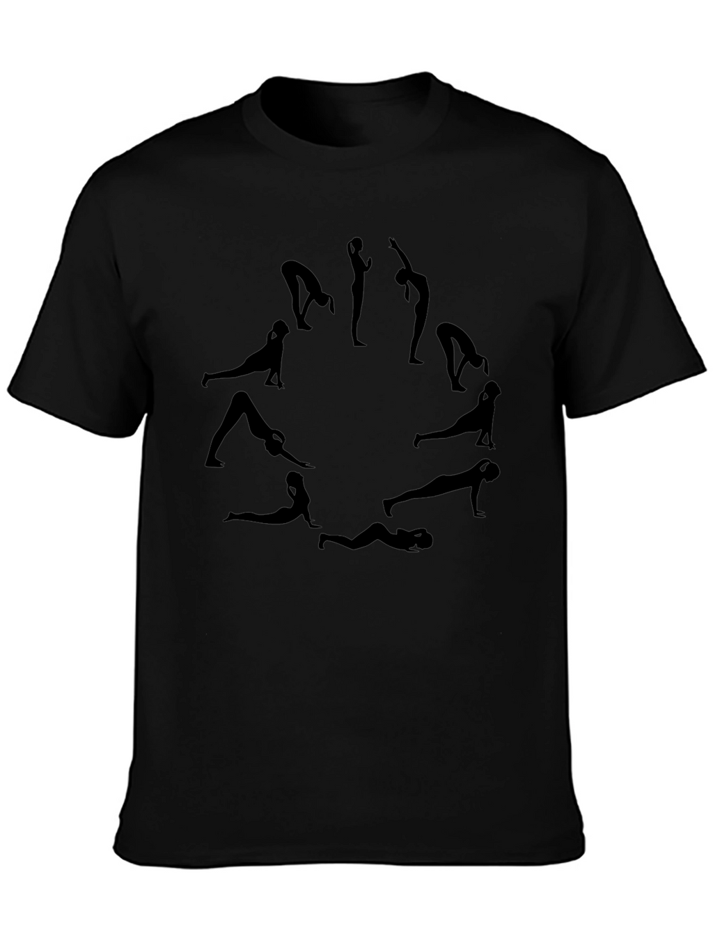 Yoga Pose Circle T-Shirt - Black Graphic Tee