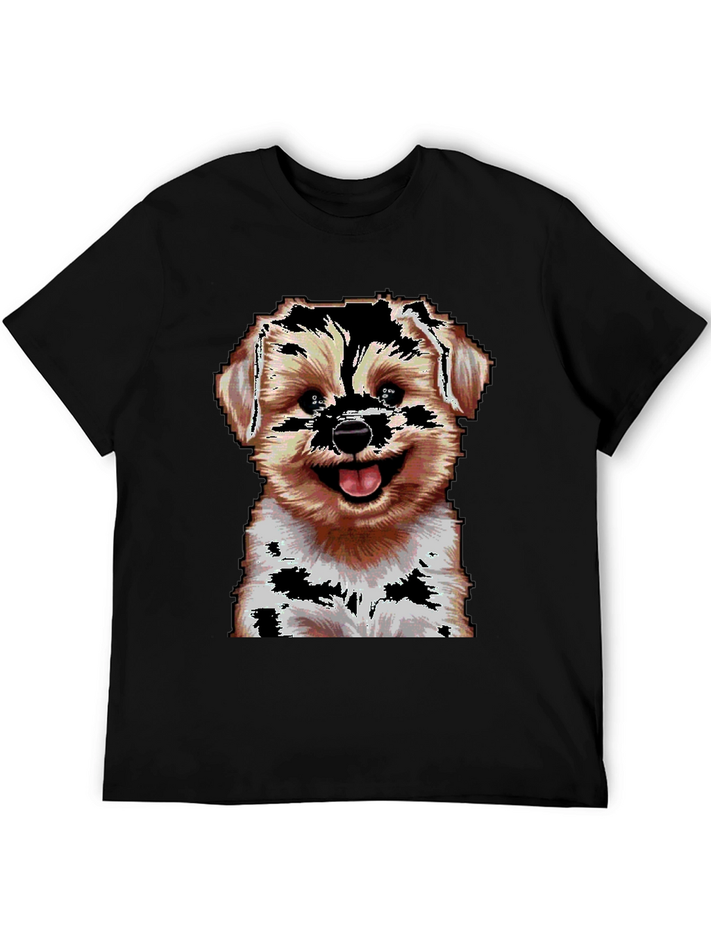 Pixelated Dog Graphic T-Shirt