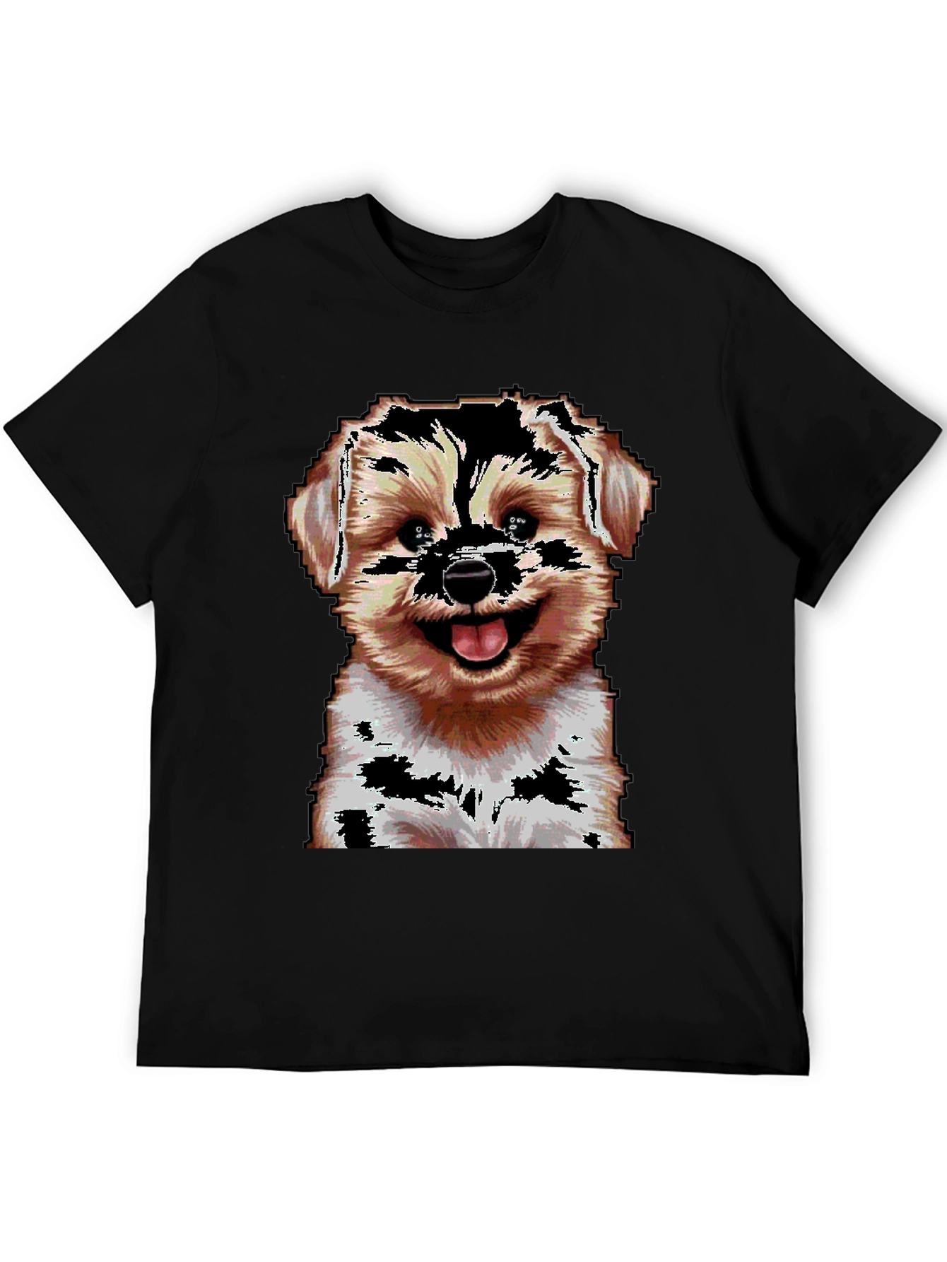 Pixelated Dog Graphic T-Shirt