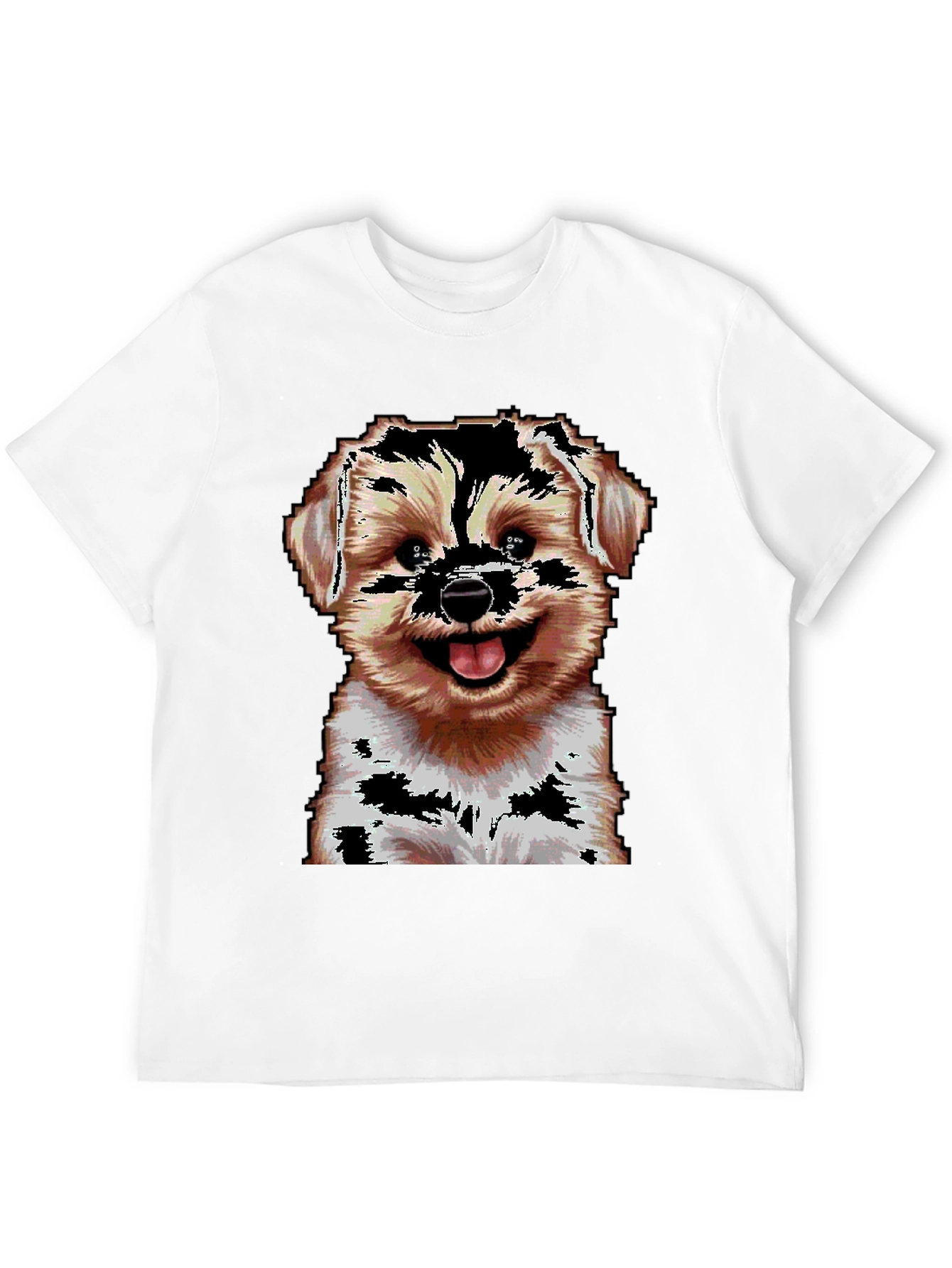 Pixelated Dog Graphic T-Shirt