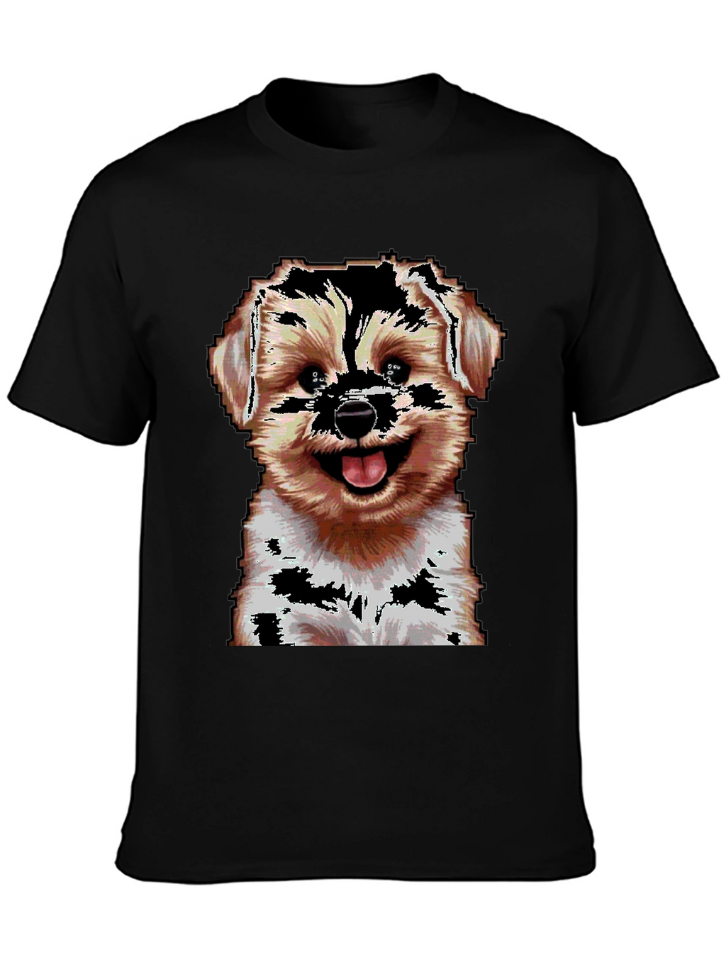 Pixelated Dog Graphic T-Shirt