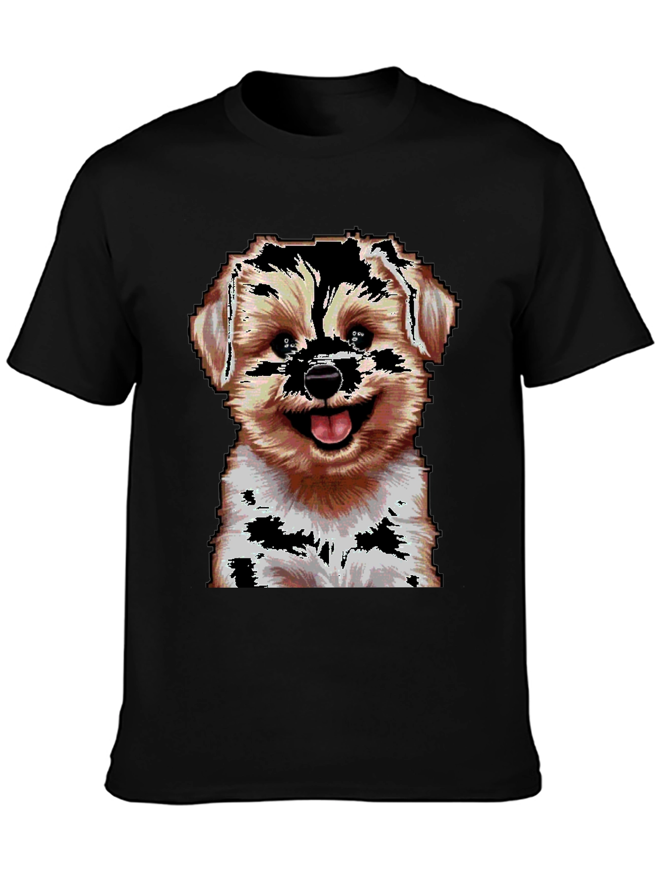 Pixelated Dog Graphic T-Shirt