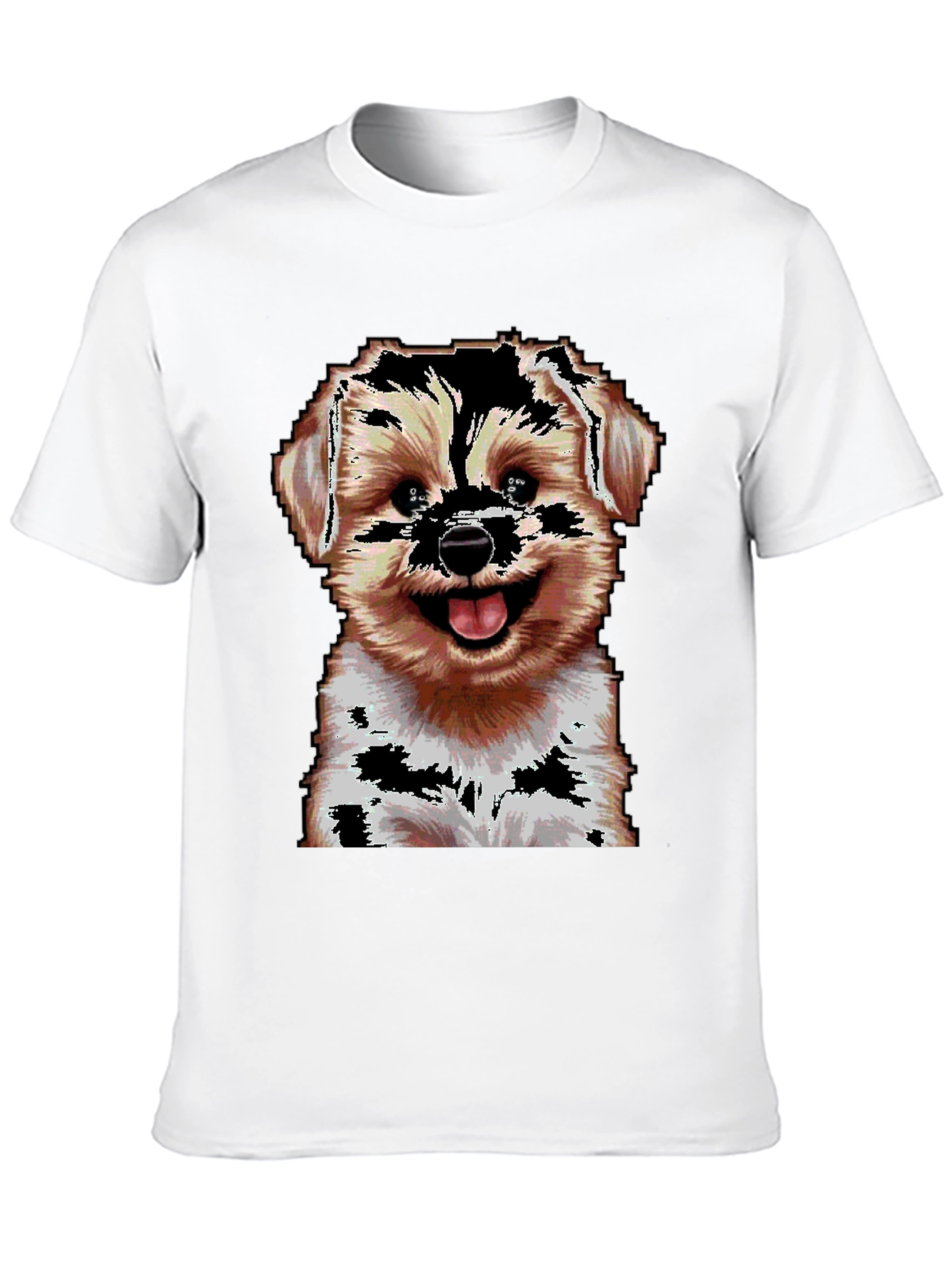 Pixelated Dog Graphic T-Shirt