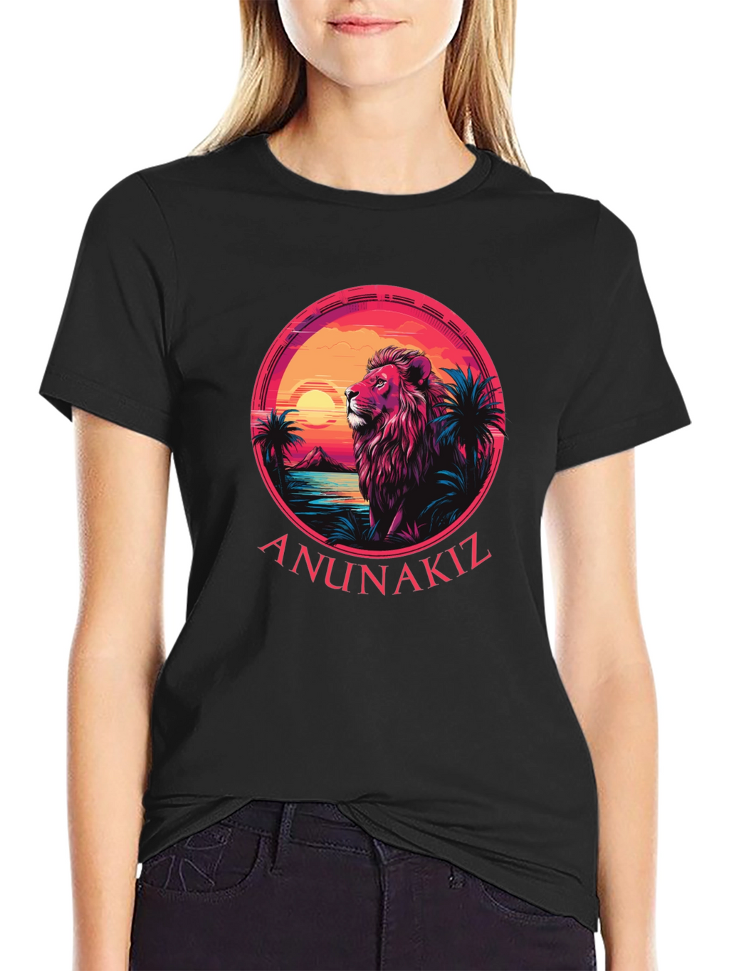 Lion Sunset Graphic Tee - Anunakiz Design