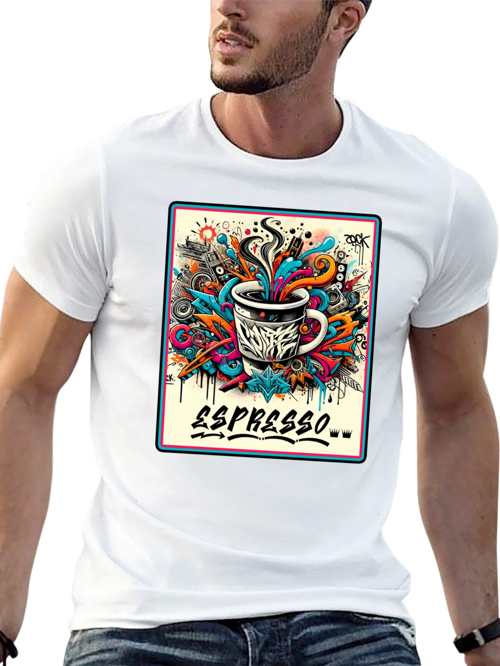 Espresso Art Graphic T-Shirt - Cool Design