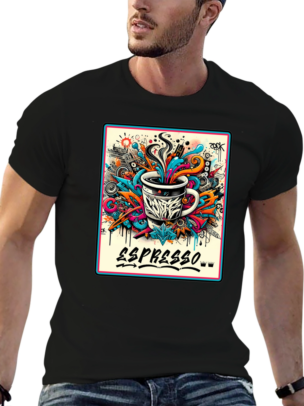 Espresso Art Graphic T-Shirt - Cool Design