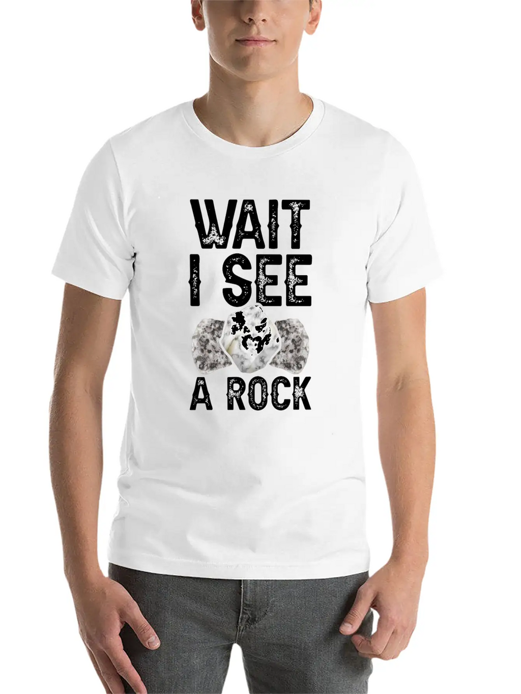 Wait I See A Rock Geologist Stone Geology Job Basic Graphic T-Shirt – Daily Comfort In Soft Cotton