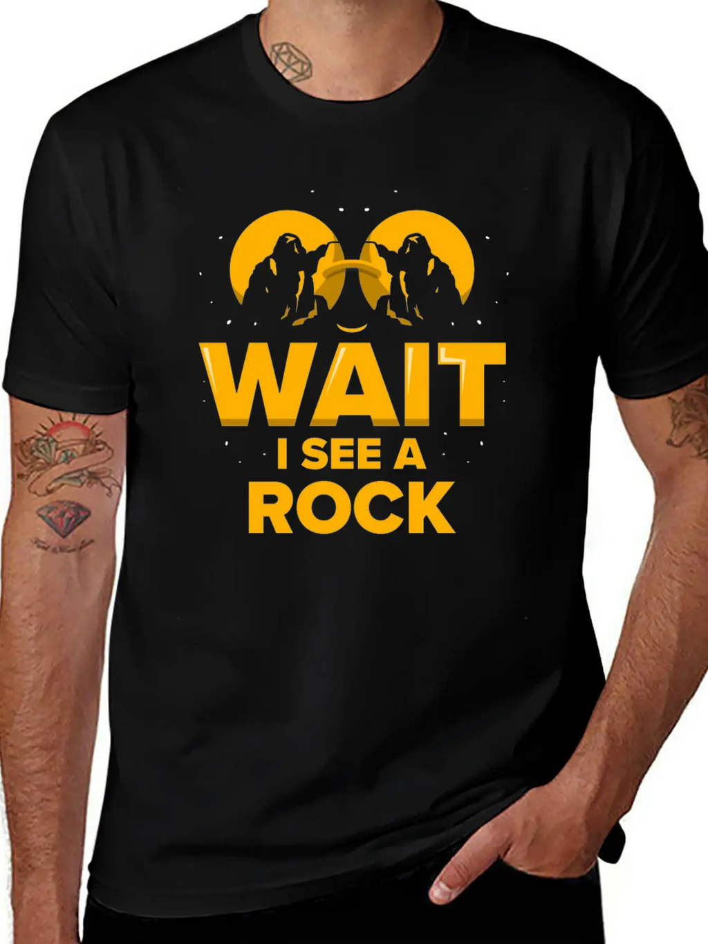 Wait I See A Rock Stone Geology Geologist Job Breathable Soft Cotton T-Shirt – Timeless Casual Look