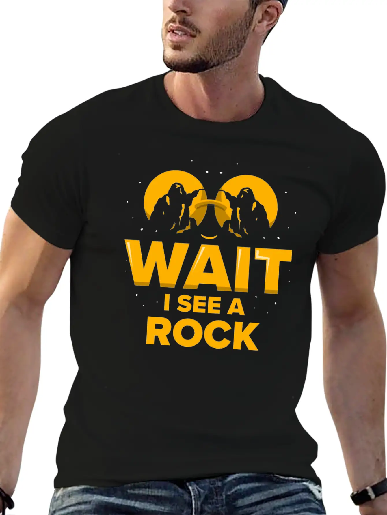 Wait I See A Rock Stone Geology Geologist Job Breathable Soft Cotton T-Shirt – Timeless Casual Look